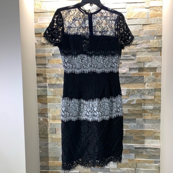 Everleigh Sheer Yoke Multi-Lace Dress - Picture 4 of 6